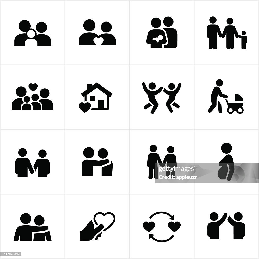 Family and Couple Relationships Icons