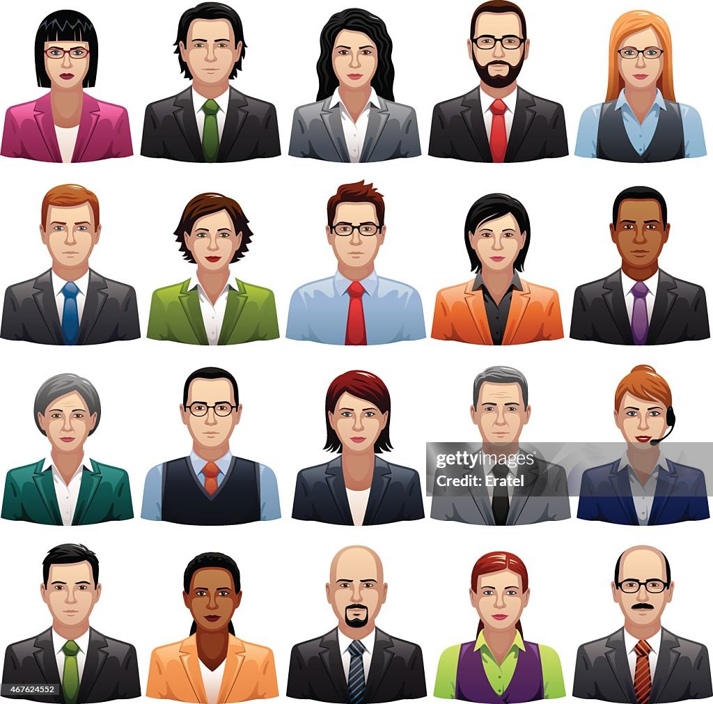 Empresarios y Busineswomen iconos