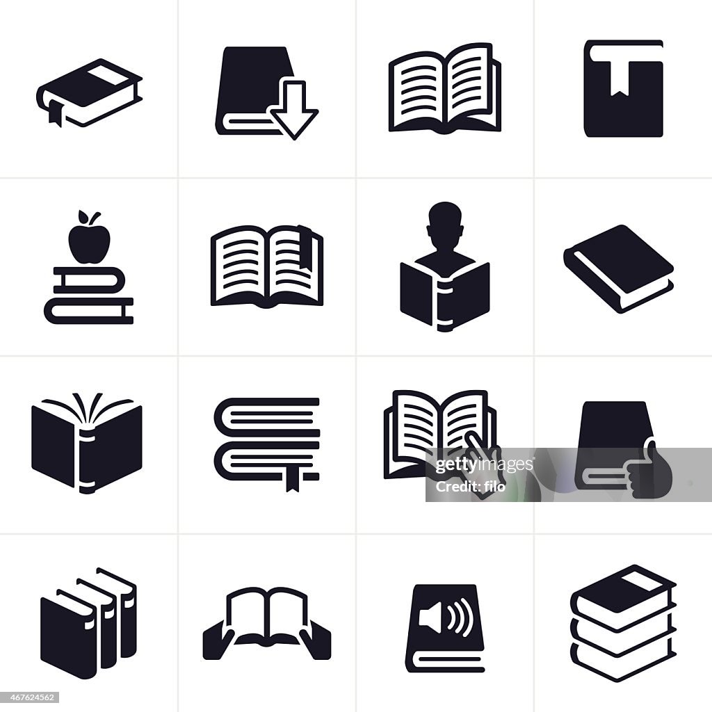 Books and Education Learning Icons and Symbols