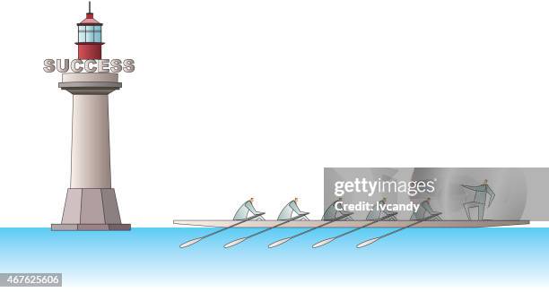 teamwork for success - lighthouse abstract stock illustrations
