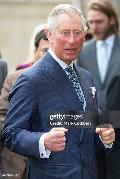 Prince Charles, Prince of Wales at the launch of the Travels To My Elephant Rickshaw Race at Clarence House on March 26, 2015 in London, England.