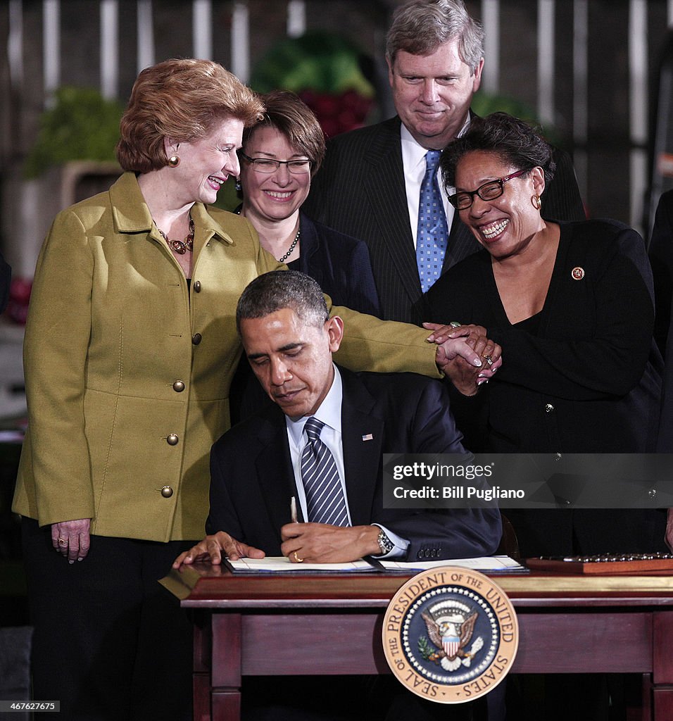 President Obama Signs Farm Bill At Michigan State University