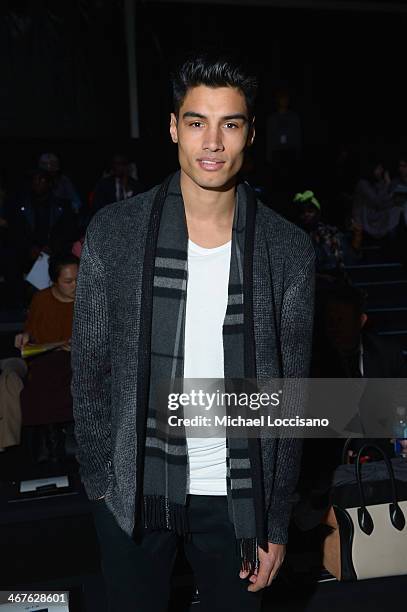 Siva Kaneswaran attends Black Sail By Nautica fashion show during Mercedes-Benz Fashion Week Fall 2014 at The Salon at Lincoln Center on February 7,...