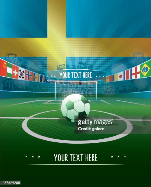 sweden soccer stadium - international match stock illustrations