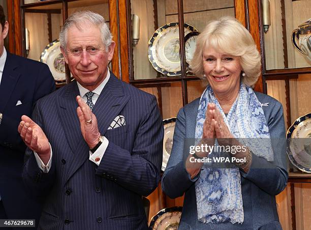 Prince Charles, Prince of Wales and Camilla, Duchess of Cornwall attend a reception to launch 'Travels To My Elephant' at Clarence House on March 26,...