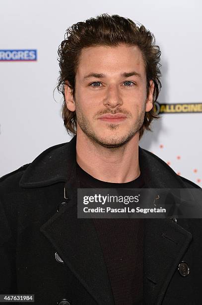 Gaspard Ulliel attends The Lumiere! Le Cinema Invente exhibition preview on March 26, 2015 in Paris, France.