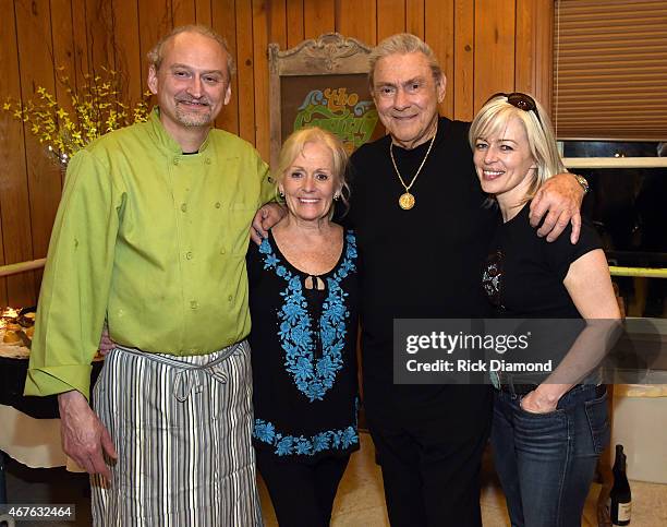 Chef David Beehler, Becky Brown, Country Music Hall of Fame Inductee Jim Ed Brown and daughter Kimberly Corwin during Country Music Hall of Fame...