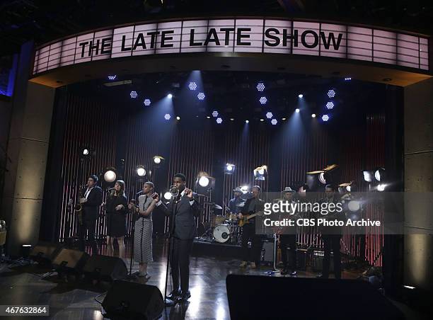 Leon Bridges performs on "The Late Late Show with James Corden," Wednesday, March 25 on the CBS Television Network.
