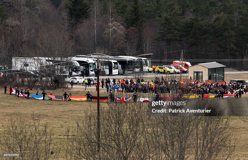 Families Of The Germanwings Airbus Crash Victims Arrive At The Site