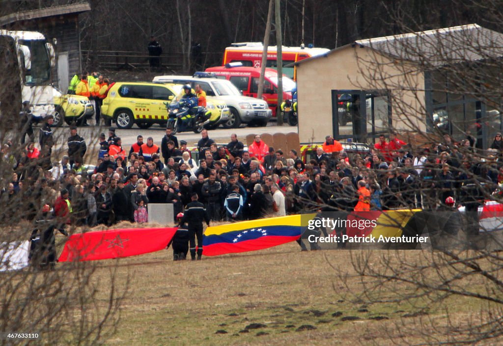 Families Of The Germanwings Airbus Crash Victims Arrive At The Site