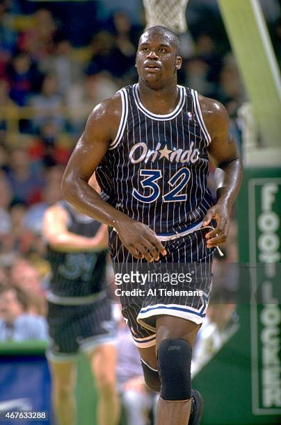 Orlando Magic Orlando Magic Shaquille O'Neal in action vs Boston Celtics at Boston Garden. Boston, MA 4/15/1994 CREDIT: Al Tielemans
