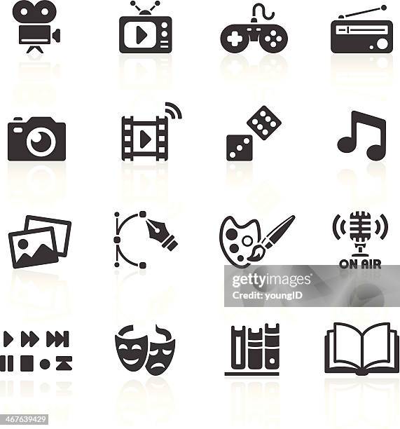 ilustraciones, imágenes clip art, dibujos animados e iconos de stock de iconos de web de medios - radio hardware audio