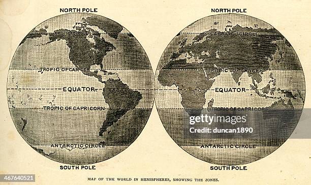 map of the world - southern hemisphere stock illustrations