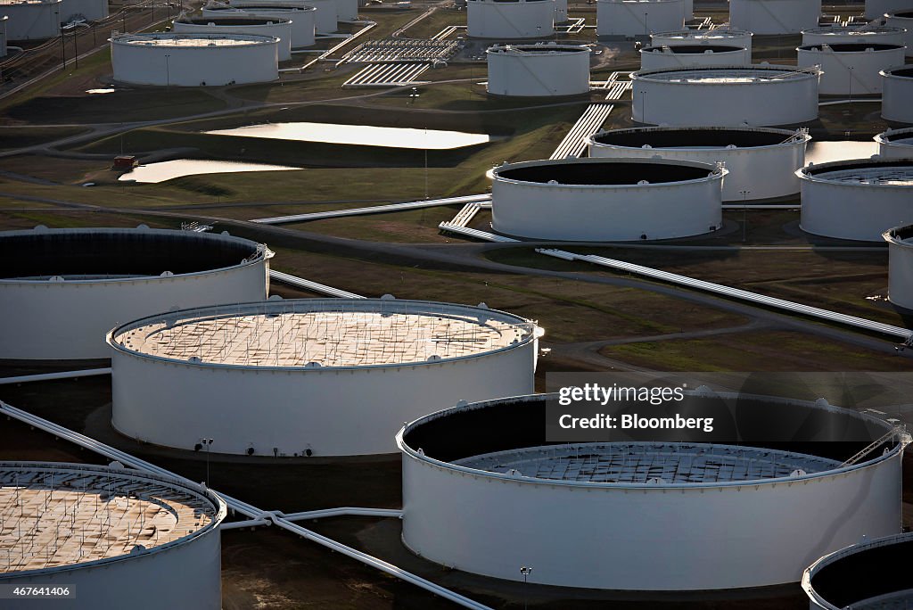 Aerial Views Of Largest U.S. Oil Hub As Stockpile Growth Slows