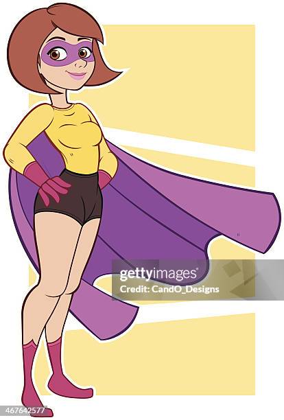 brunette superhero - pretty brunette woman cartoon stock illustrations