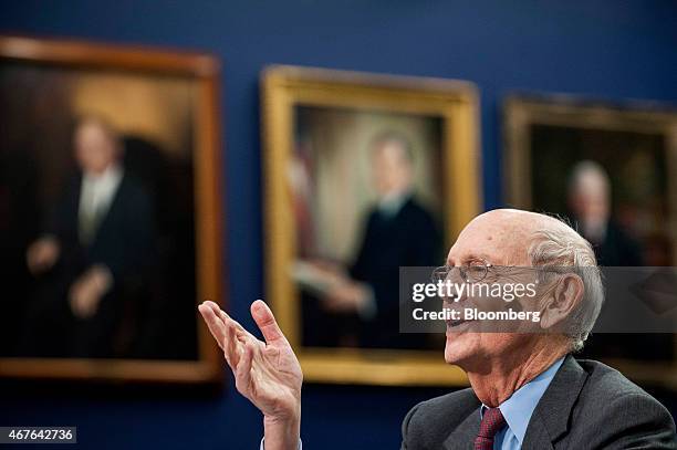 Supreme Court Justice Stephen Breyer testifies during a Financial Services and General Government Subcommittee in Washington, D.C., U.S., on Monday,...