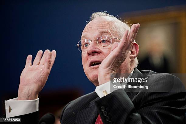 Supreme Court Justice Anthony Kennedy testifies during a Financial Services and General Government Subcommittee in Washington, D.C., U.S., on Monday,...