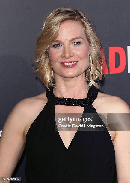 Actress Melinda Page Hamilton attends the AMC celebration of the final 7 episodes of "Mad Men" with The Black & Red Ball at the Dorothy Chandler...