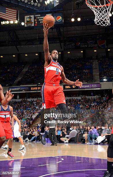 Martell Webster of the Washington Wizards rebounds against the Sacramento Kings on March 22, 2015 at Sleep Train Arena in Sacramento, California....