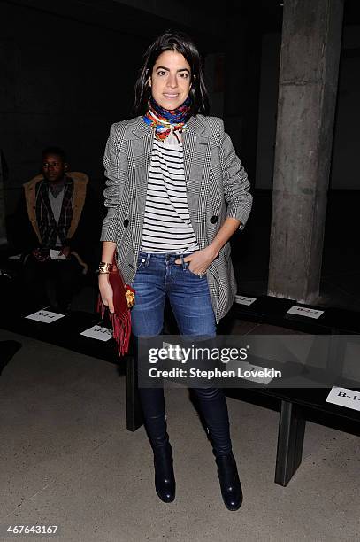 Fashion blogger Leandra Medine attends the Sally LaPointe fashion show during Mercedes-Benz Fashion Week Fall 2014 at Skylight Modern on February 7,...