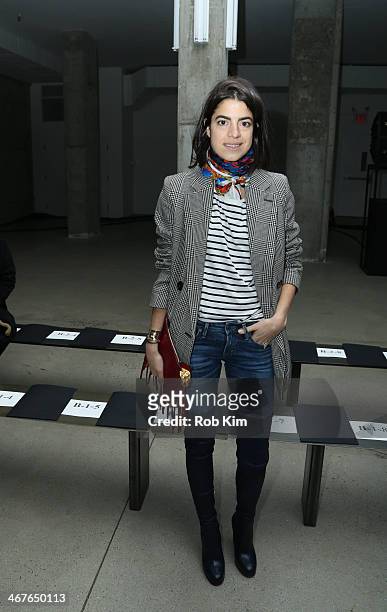 Leandra Medine attends the Sally LaPointe show during Mercedes-Benz Fashion Week Fall 2014 at Skylight Modern on February 7, 2014 in New York City.