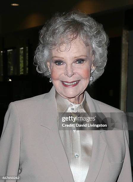 Actress June Lockhart attends the Hollywood Chamber of Commerce honoring her with its Lifetime Achievement Award at the Universal Hilton Hotel on...