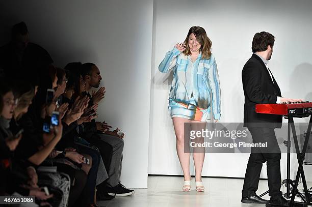 Designer Hilary MacMillan presents her fall 2015 Collection during World MasterCard Fashion Week Fall 2015 at David Pecaut Square on March 26, 2015...