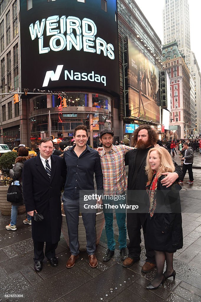 The Cast Of "Weird Loners" Ring The NASDAQ Closing Bell
