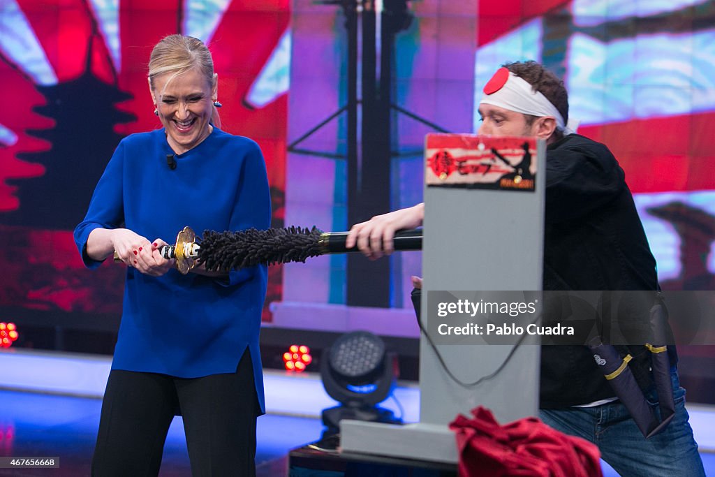 Cristina Cifuentes Attends 'El Hormiguero' Tv Show