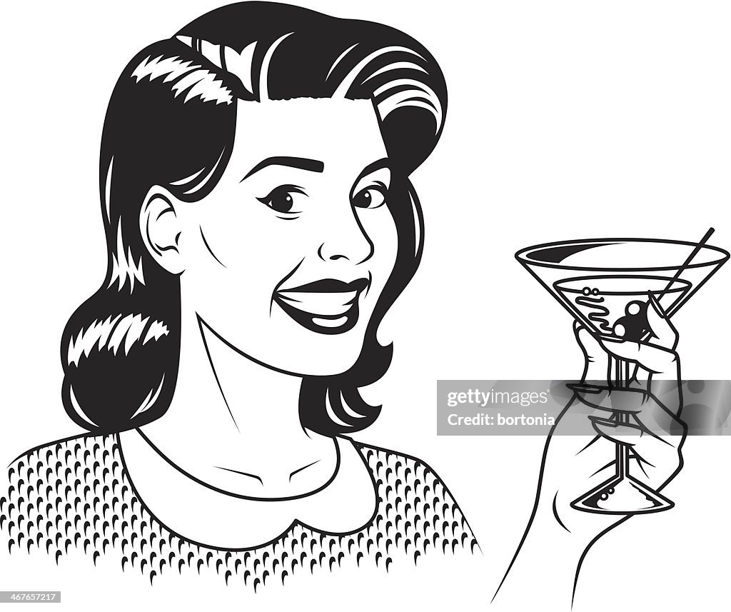 Retro Woman With Martini