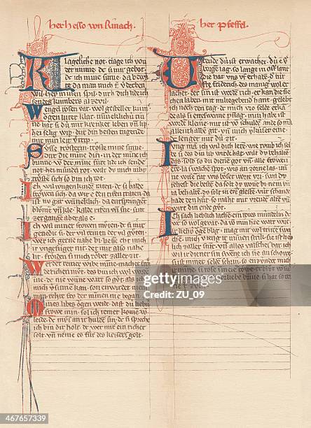 ilustraciones, imágenes clip art, dibujos animados e iconos de stock de codex manesse - manuscrito