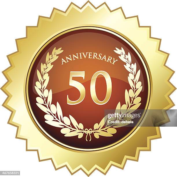 anniversary star shield - fiftieth - 48 carats stock illustrations