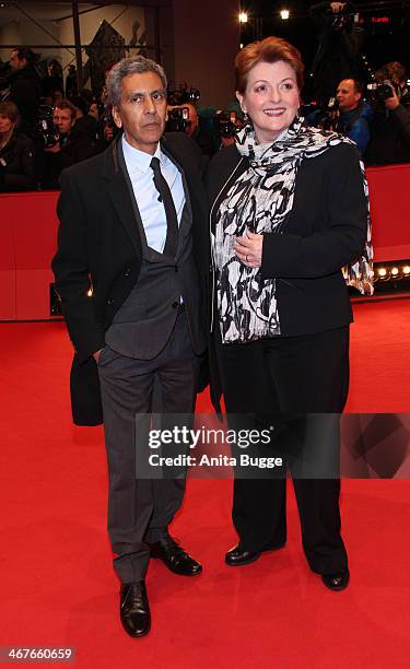 Director Rachid Bouchareb and actress Brenda Blethyn attend the 'Two Men in Town' premiere during 64th Berlinale International Film Festival at...