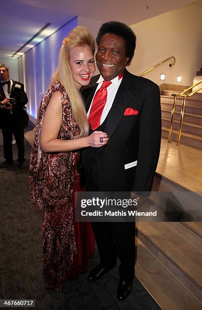 Luzandra Strassburg and Roberto Blanco attend the Semper Opera Ball at Semperoper on February 7, 2014 in Dresden, Germany.