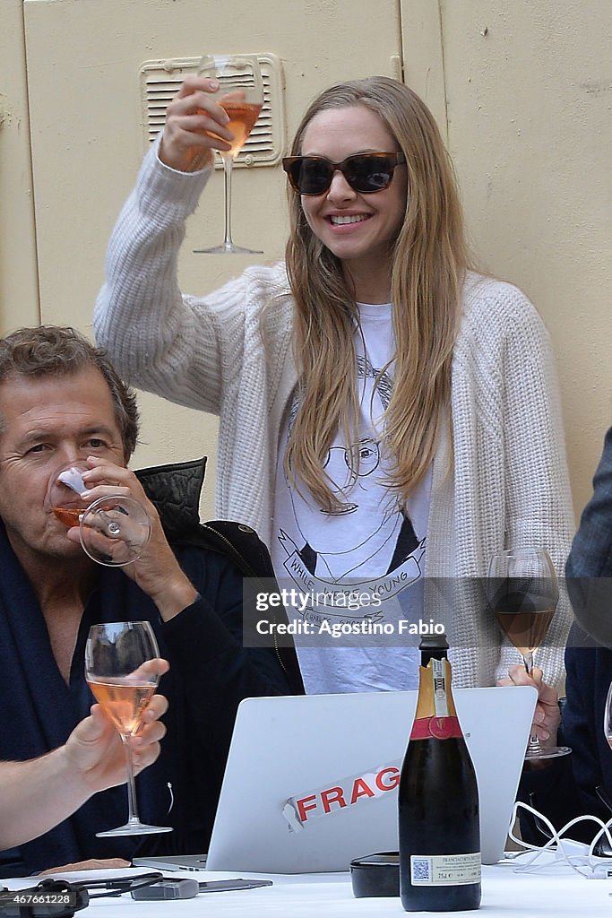 Rome Celebrity Sightings Amanda Seyfried, Mario Testino-  March 26, 2015