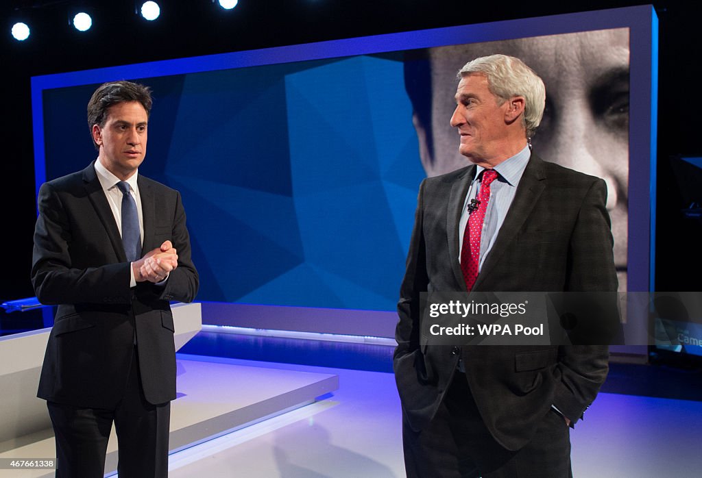 David Cameron & Ed Miliband Take Part In TV Q&A