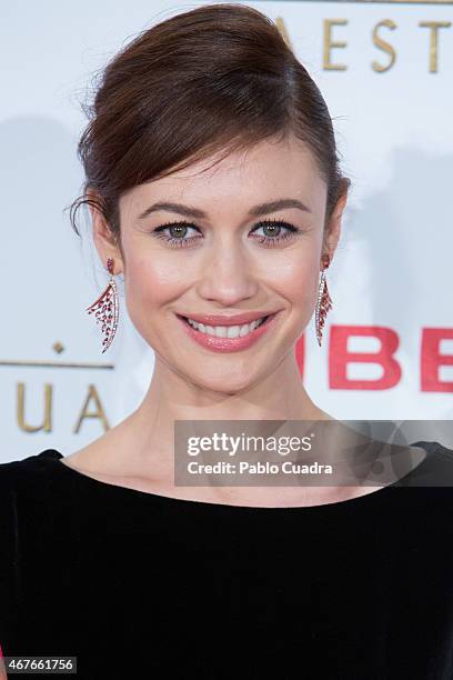 Actress Olga Kurylenko attends the 'El Maestro del Agua' premiere at the Callao cinema on March 26, 2015 in Madrid, Spain.