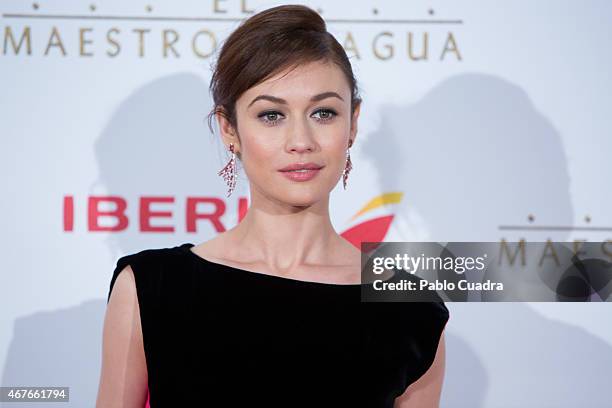 Actress Olga Kurylenko attends the 'El Maestro del Agua' premiere at the Callao cinema on March 26, 2015 in Madrid, Spain.