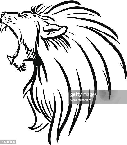 lion - lion head illustration stock-grafiken, -clipart, -cartoons und -symbole