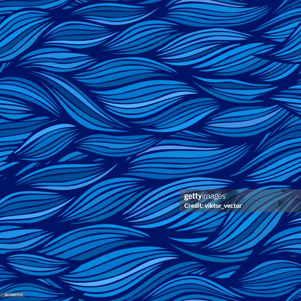 Abstract hand-drawn waves background.