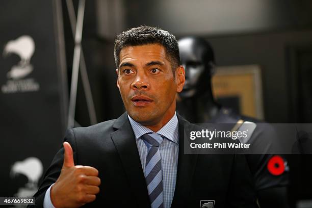 Kiwis Rugby League coach Stephen Kearney during a New Zealand Kiwis press conference at NZRL House on March 27, 2015 in Auckland, New Zealand. New...