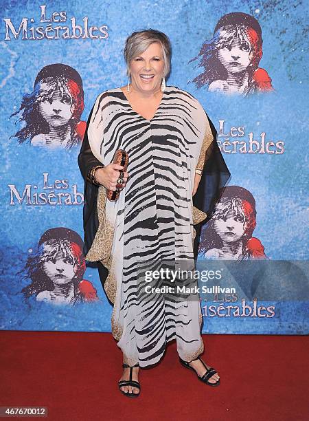 Television personality Susie Elelman at the opening of Les Miserables at Capitol Theatre on March 26, 2015 in Sydney, Australia.