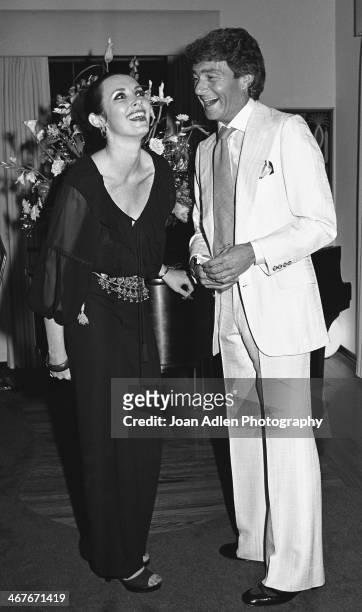 Hosts Vidal and Beverly Sassoon hold a reception for Dame Margot Fonteyn at their home on June 1, 1978 in Beverly Hills, California.