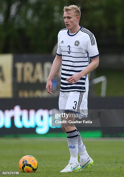 Denmark's defender Frederik Sorensen in action during the U21 International Friendly between Portugal and Denmark on March 26, 2015 in Marinha...