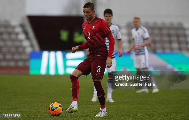 Portugal's defender Tiago Ilori in action during the U21 International Friendly between Portugal and Denmark on March 26, 2015 in Marinha Grande,...