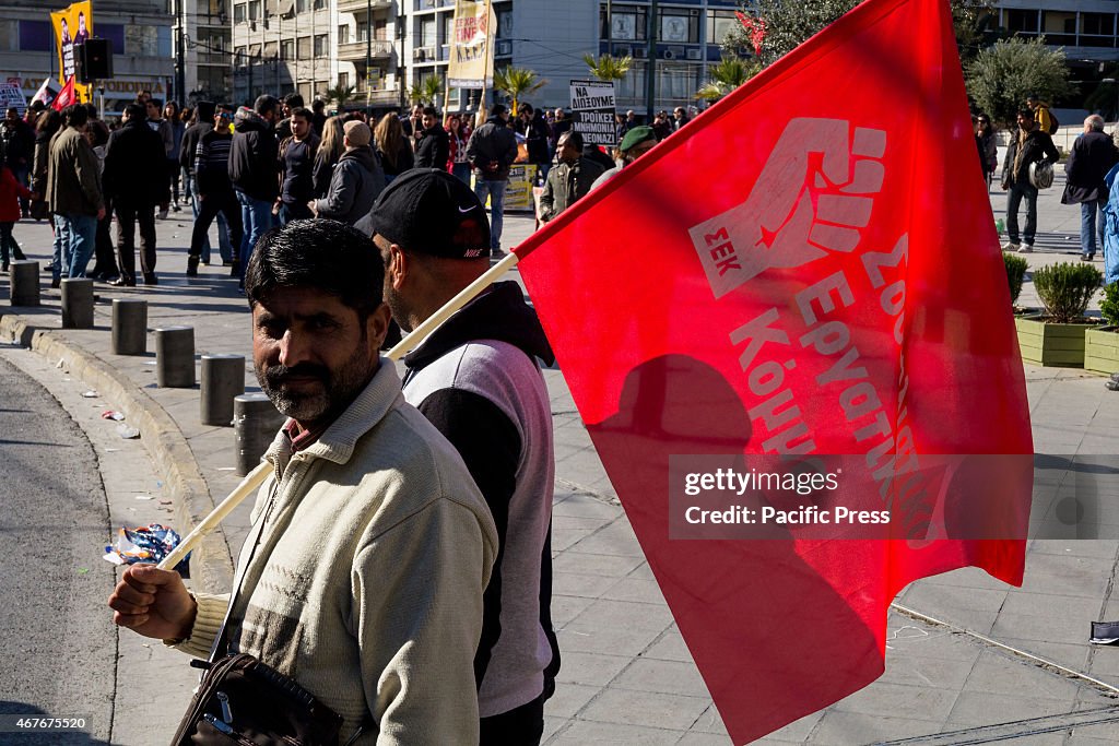 Unions, organizations and immigrants protest against racism...