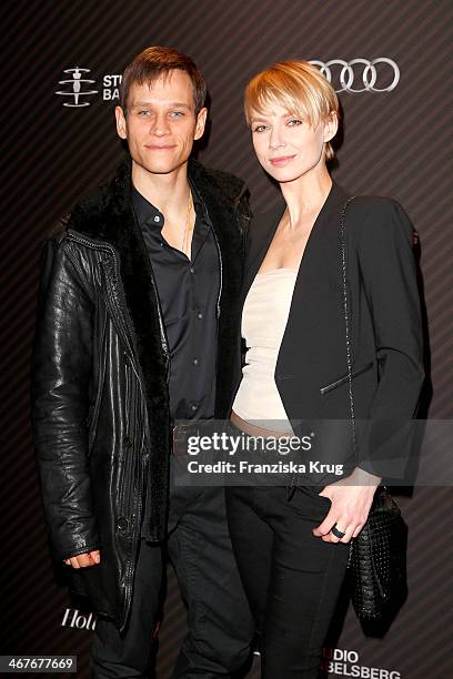 Vinzenz Kiefer and Masha Tokareva attend the 'Studio Babelsberg Berlinale Party - Audi At The 64th Berlinale International Film Festival at Borchardt...