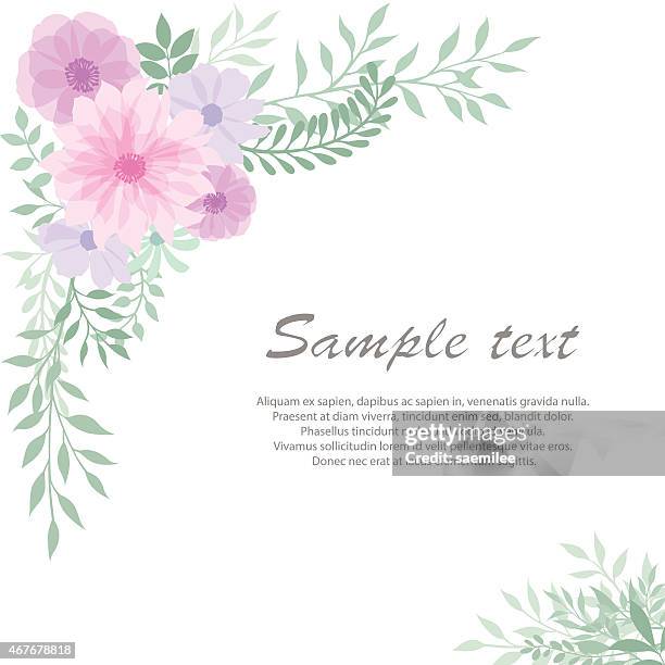 floral background - violet flower white background stock illustrations