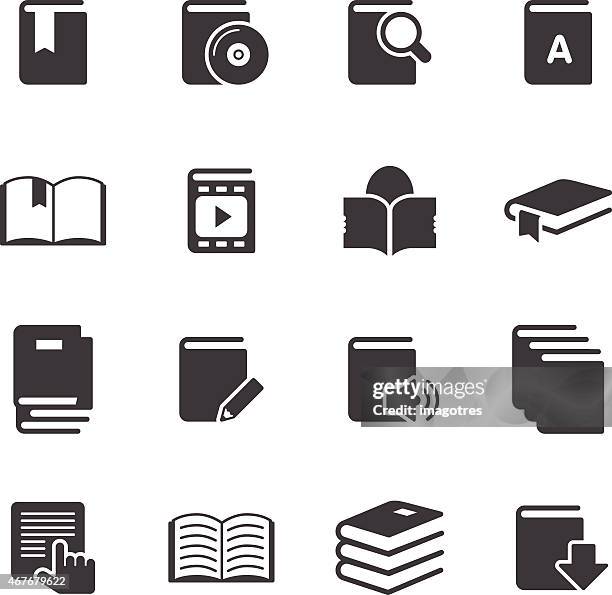 illustrazioni stock, clip art, cartoni animati e icone di tendenza di libri di informazioni semplici icone - segnalibro