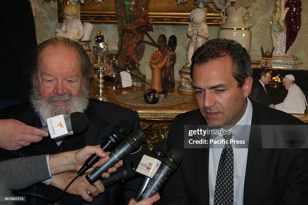 The official medal of the city" Bud Spencer (L) was...